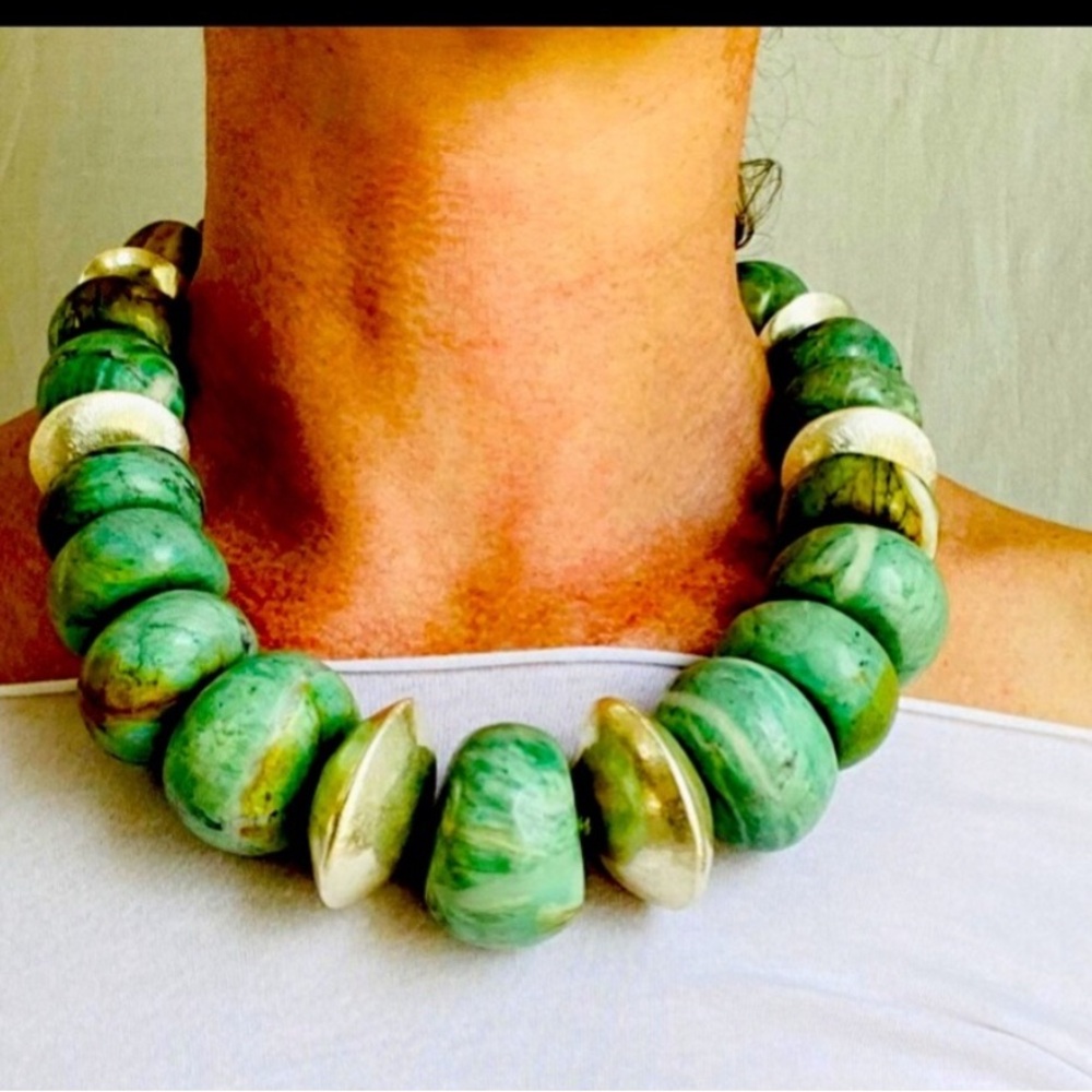 Guatemalan Jade with Sterling Silver Disks
